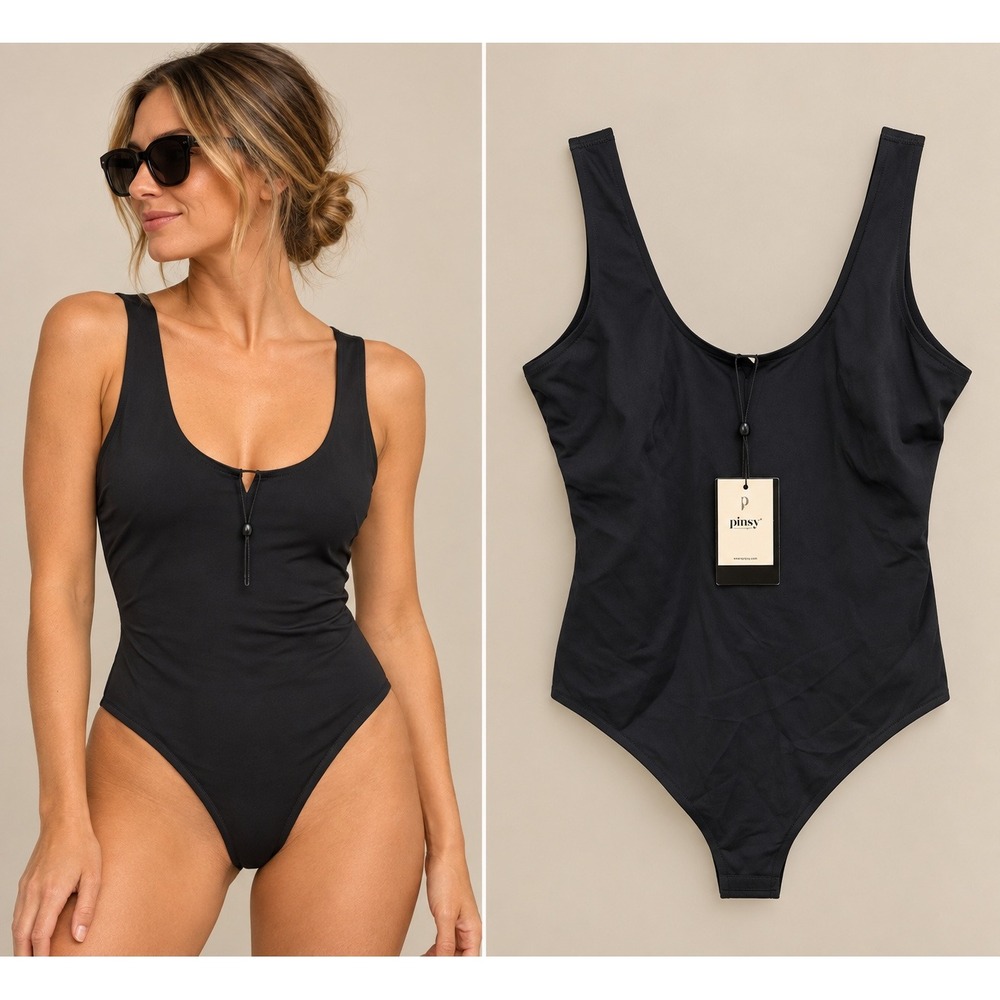 Pinsy Women Shapesuit L Black Bonded Scoop Tank Medium Shaping Body Sculpting